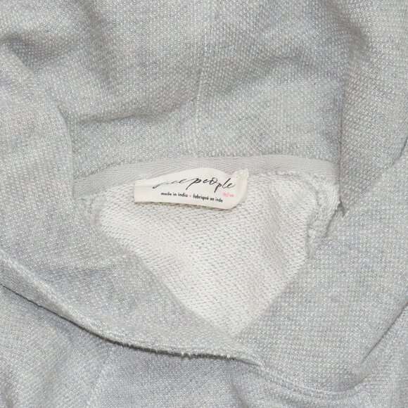 Free People With Everything Sweatshirt Heather Grey Hoodie Top M - Picture 9 of 9